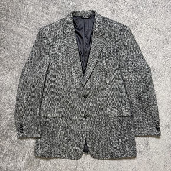 Jos. A. Bank Other - Jos A Bank Wool Herringbone Blazer Sport Coat Mens 42L Padded Shoulders Elbow